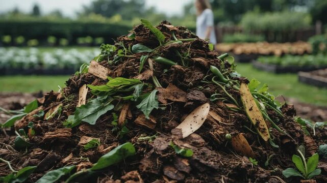 Eco-friendly gardening with organic compost for soil fertility.