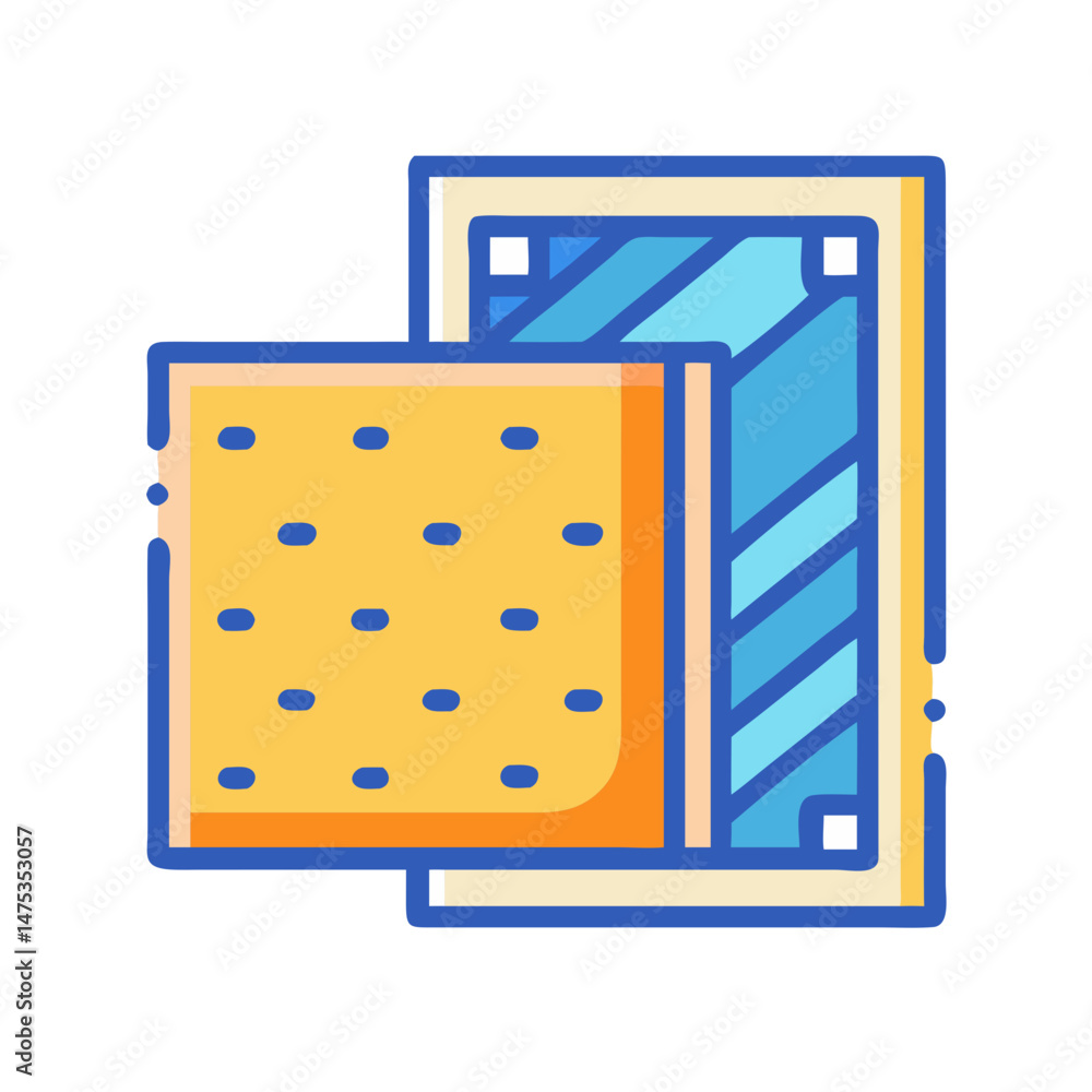 Poster abstract graphic illustration of two square or rectangular shapes
