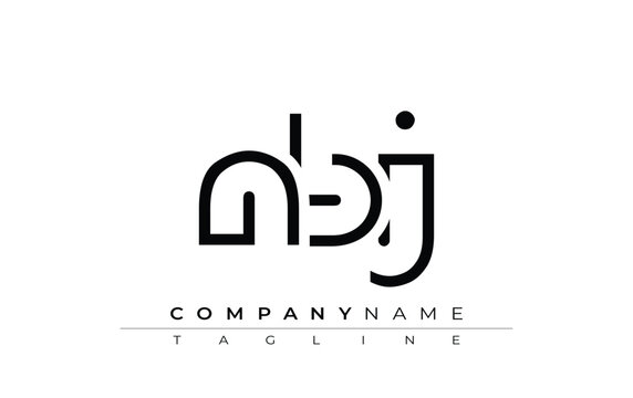 NBJ abstract letter design. Modern Business Logo Design With Abstract Typography and Contemporary Style