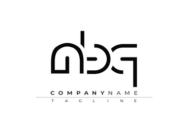 NBQ abstract letter design. Modern Business Logo Design With Abstract Typography and Contemporary Style
