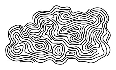 Fototapeta premium maze-like abstract blob in continuous black line vector style