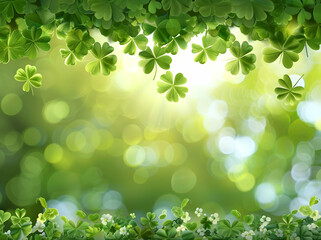 Obraz premium Lucky Clover Design for St Patricks Day Greeting Cards 