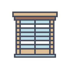 Pixelated window blinds illustration on White Background for decor