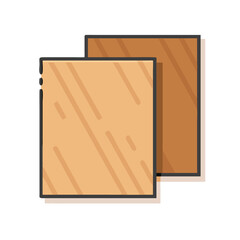 Two wooden squares icon design, isolated on White Background