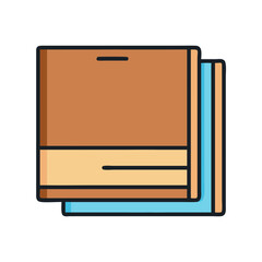 Stack of towels in flat color vector illustration style
