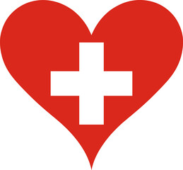 Obraz premium Heart Flag Switzerland, Heart Switzerland Flag