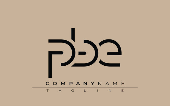 PBE abstract letter design. Modern Business Logo Design With Abstract Typography and Contemporary Style