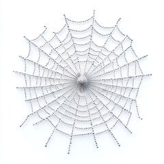 Obraz premium Delicate and intricate spider web glistening with dew droplets creating a mesmerizing and serene natural display of symmetry and organic beauty