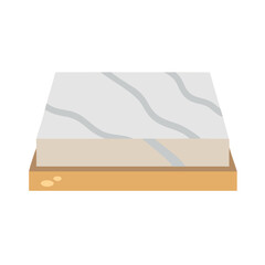 Abstract geometric layered platform graphic on a White Background