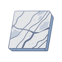 Abstract ice block illustration on solid White Background