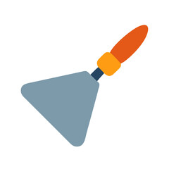 Illustration of a plastering trowel against a White Background