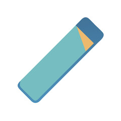 Simple sleeping bag icon, light blue and golden colors