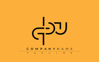 Fototapeta premium QBU abstract letter design. Modern Business Logo Design With Abstract Typography and Contemporary Style