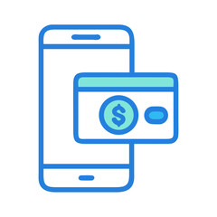 Mobile payment icon illustration displaying financial transaction details