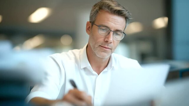 Expert accountant meticulously calculating electronic invoices on a computer.