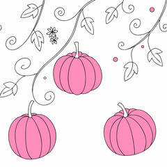pumpkin with leaves, Pumpkin vector illustration for thanksgiving, halloween,autumn,fall season design,vector