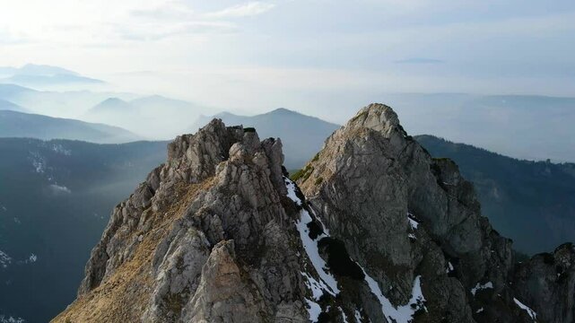 Giewont rock mountain massif winter snow near Zakopane Poland