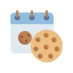 Obraz premium Calendar with cookie illustrates national cookie day celebration concept