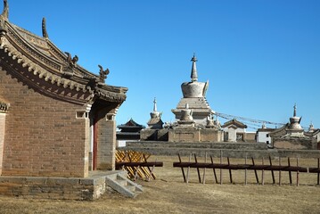 Erdene Zuu Monastery in Karakorum, Mongolia &ndash; one of the oldest Buddhist temples in the country,