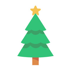 Vector Christmas tree with star on black background graphic