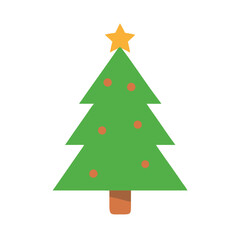 Stylized Christmas tree with star topper on black background