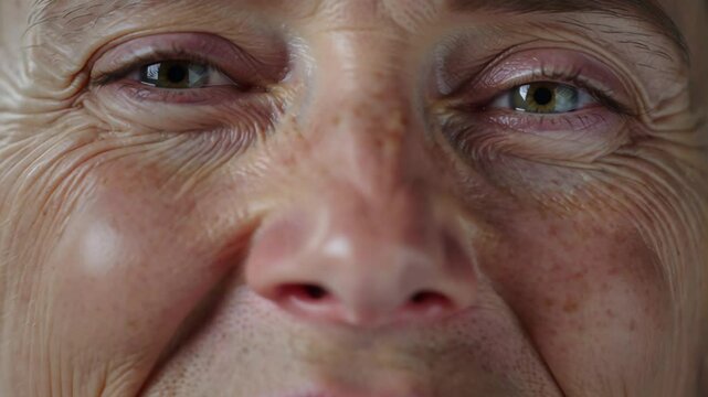 close up of old woman's face