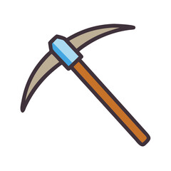 Illustration of a pickaxe for mining purposes on White