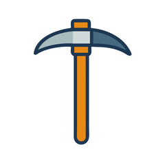 Stylized pickaxe tool graphic icon for construction themes