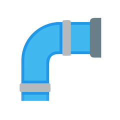 Blue pipe fitting with grey connectors on White Background