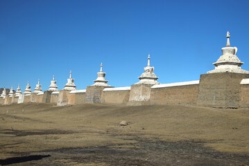 Erdene Zuu Monastery in Karakorum, Mongolia &ndash; one of the oldest Buddhist temples in the country,