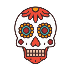 Decorative Sugar Skull for Day of the Dead design
