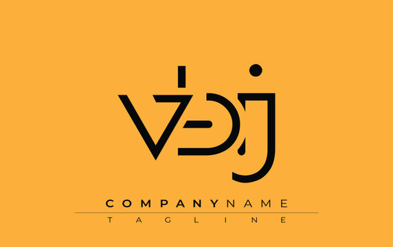 VBJ abstract letter design. Modern Business Logo Design With Abstract Typography and Contemporary Style