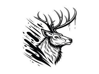 head of a deer logo design