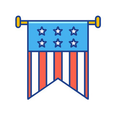 Obraz premium Patriotic banner featuring stars and stripes on black background