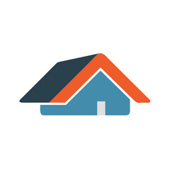 Stylized house icon illustration with basic geometric shapes