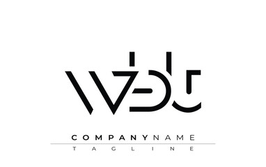 WBT abstract letter design. Modern Business Logo Design With Abstract Typography and Contemporary Style