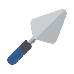 Simple flat vector illustration of a trowel against black