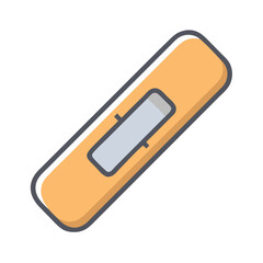 Illustrated adhesive bandage plaster against dark background stock image