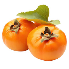 Ripe persimmons on a Transparent background highlighting their vibrant color and fresh appearance, Piece ripe persimmons isolated on PNG background