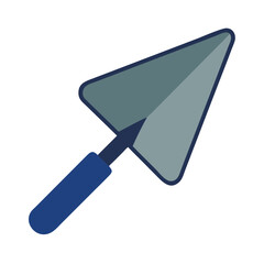 A flat illustration of garden trowel on a White Background