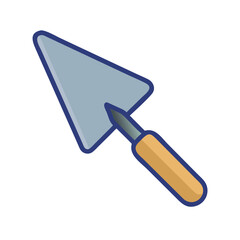 Cartoon style trowel illustration on White Background artwork