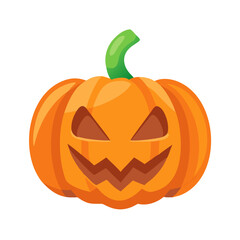 Isolated cartoon jack o lantern pumpkin against black background