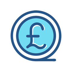 Simple flat design illustration of British Pound symbol