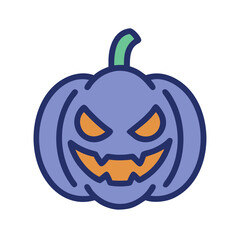 Spooky pumpkin with evil face for Halloween events