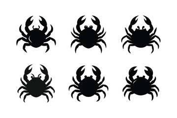 Obraz premium crab black silhouette illustration.
