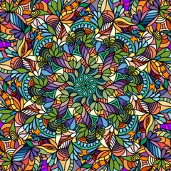 Colourful zentangle doodle seamless pattern.