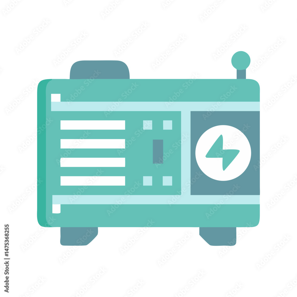 Poster a portable generator power source on a white background