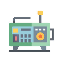 Flat illustration of radio with antenna on White Background