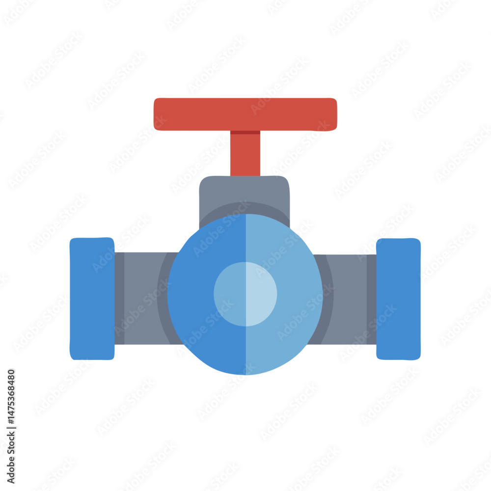 Poster flat style vector illustration of a pipeline valve object
