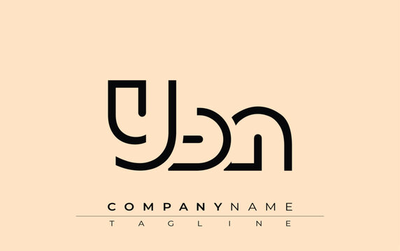 YBN abstract letter design. Modern Business Logo Design With Abstract Typography and Contemporary Style